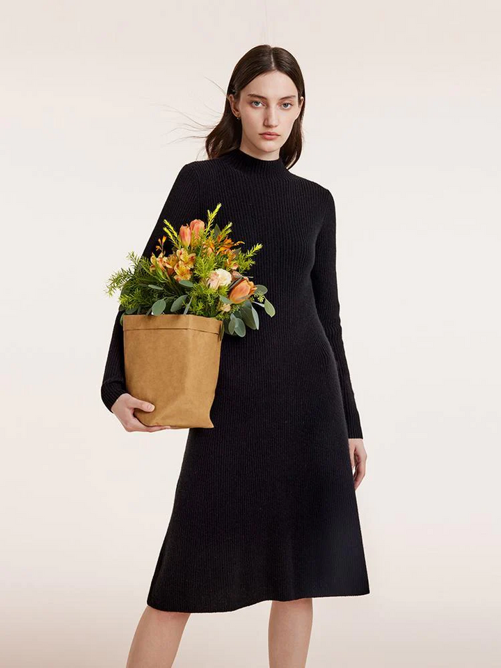 nelle knit dress Black Boucle Knit Nelle Dress