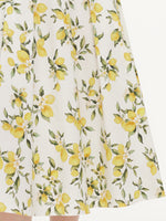 Cotton Lemon Print Women A-Line Skirt GOELIA