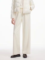 [Preview] Straight Leg Drawstring Waist Women Knit Pants GOELIA