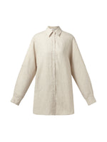 100% Linen Women Oversized Shirt GOELIA