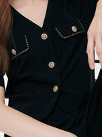 V-Neck Top And Straight Pants Two-Piece Set GOELIA