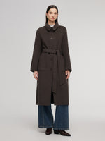 Wool Camel Hair Blend Double-Faced Women Wrap Overcoat GOELIA