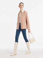 Pure Double-Faced Wool Round Neck Women Jacket GOELIA