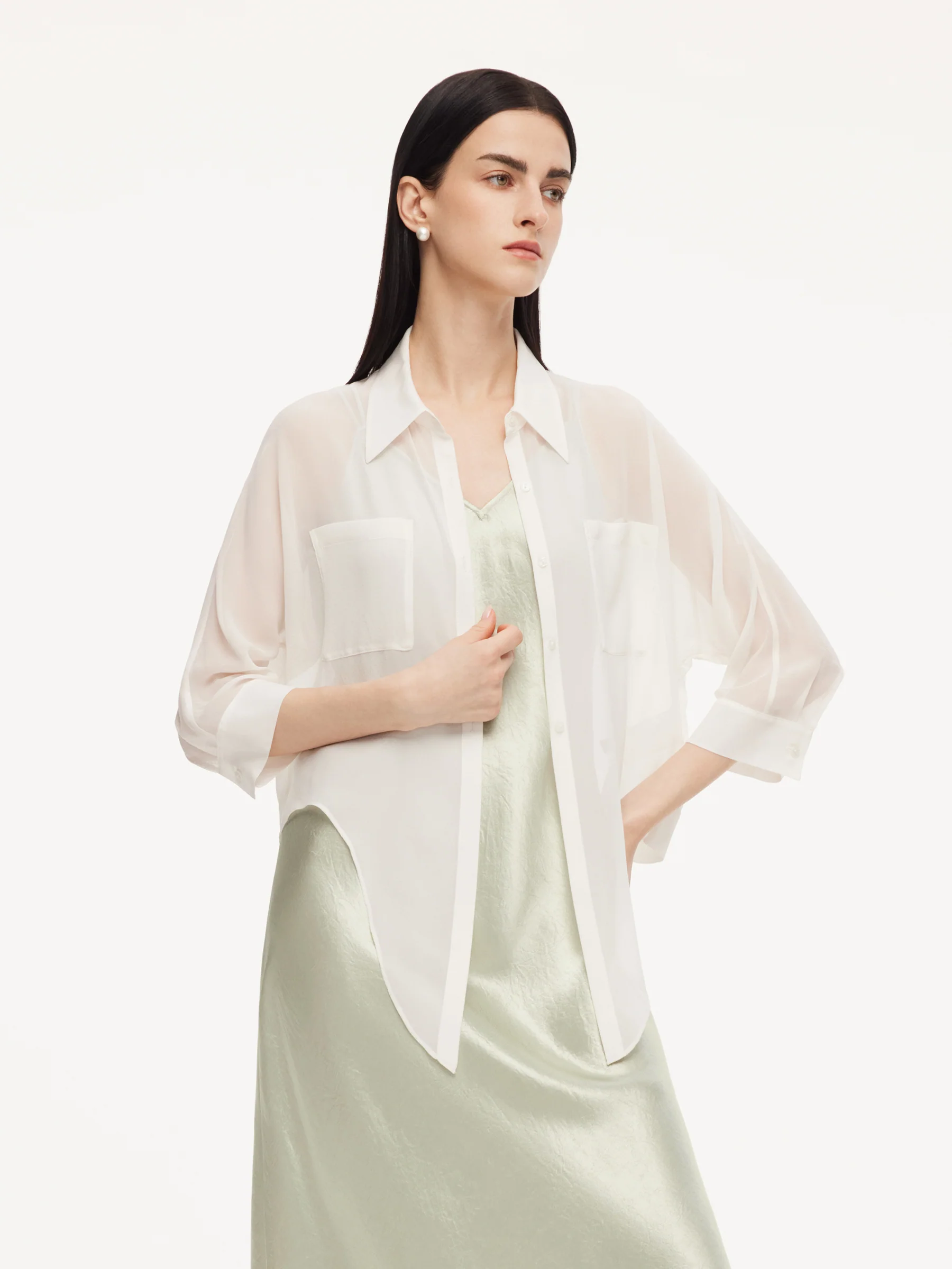22MM Mulberry Silk Twisted Round Neck Women Blouse – GOELIA