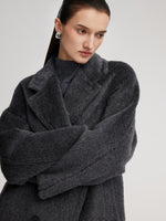 Brushed Alpaca Wool Blend Unisex Overcoat GOELIA
