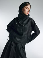 18MM Gambiered Canton Gauze Women H-Line Hoodie GOELIA