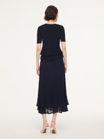 Ruffle Hem Knit Top And A-Line Skirt Two-Piece Set GOELIA