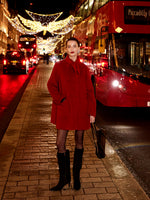 Tencel Wool Blend Double-Faced Women Coat With Detachable Collar GOELIA