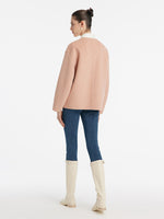 Pure Double-Faced Wool Round Neck Women Jacket GOELIA