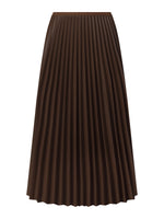 100% Wool Knit Top And PU Leather Skirt Two-Piece Set With Belt GOELIA