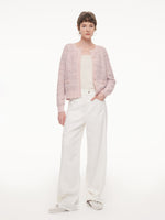 Textured Round Neck Women Stretchy Cardigan GOELIA