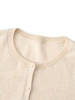 [Preview] Cashmere Shimmer Pearl Buttons Women Cardigan GOELIA