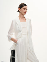 Tencel Acetate Blend 3/4 Sleeve Women Blazer GOELIA