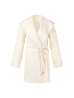 [Preview] Cashmere Wool Blend Double-Faced Women Wrap Cape Coat GOELIA