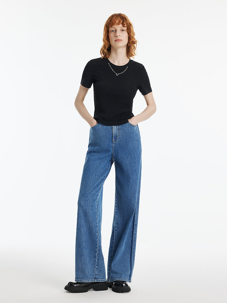 Slim Women T-shirt With Detachable Chain GOELIA