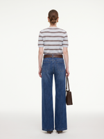 [Preview] Crew Neck Stripe Women T-Shirt GOELIA