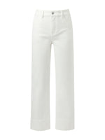 Cotton Denim Women Ankle Length Folded Jeans GOELIA
