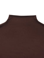 Tencel Blend Mock Neck Ruched Women Knit Top With Triangle Scarf GOELIA