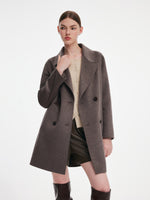 [Preview] Cashmere Wool Blend Double-Faced Women Mid-Length Coat GOELIA