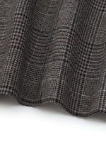 Brown Plaid Gather-Waisted Women Blazer GOELIA