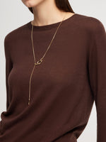 Cashmere Mulberry Silk Lyocell Blend Crew Neck Women Knit Top GOELIA