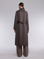 [Preview] Cashmere Wool Blend Double-Faced Women Wrap Overcoat GOELIA