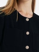 Triacetate Faux-Layered Single-Breasted Women Mini Dress GOELIA