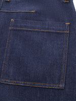 Denim Curved-Leg Women Jeans With Leather Belt GOELIA