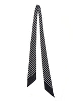14MM Mulberry Silk Black And White Stripe Women Scarf GOELIA