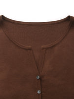 Acetate Tencel Blend Side Drawstring Women Knit Top GOELIA