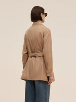100% Worsted Wool Women Trench Coat GOELIA