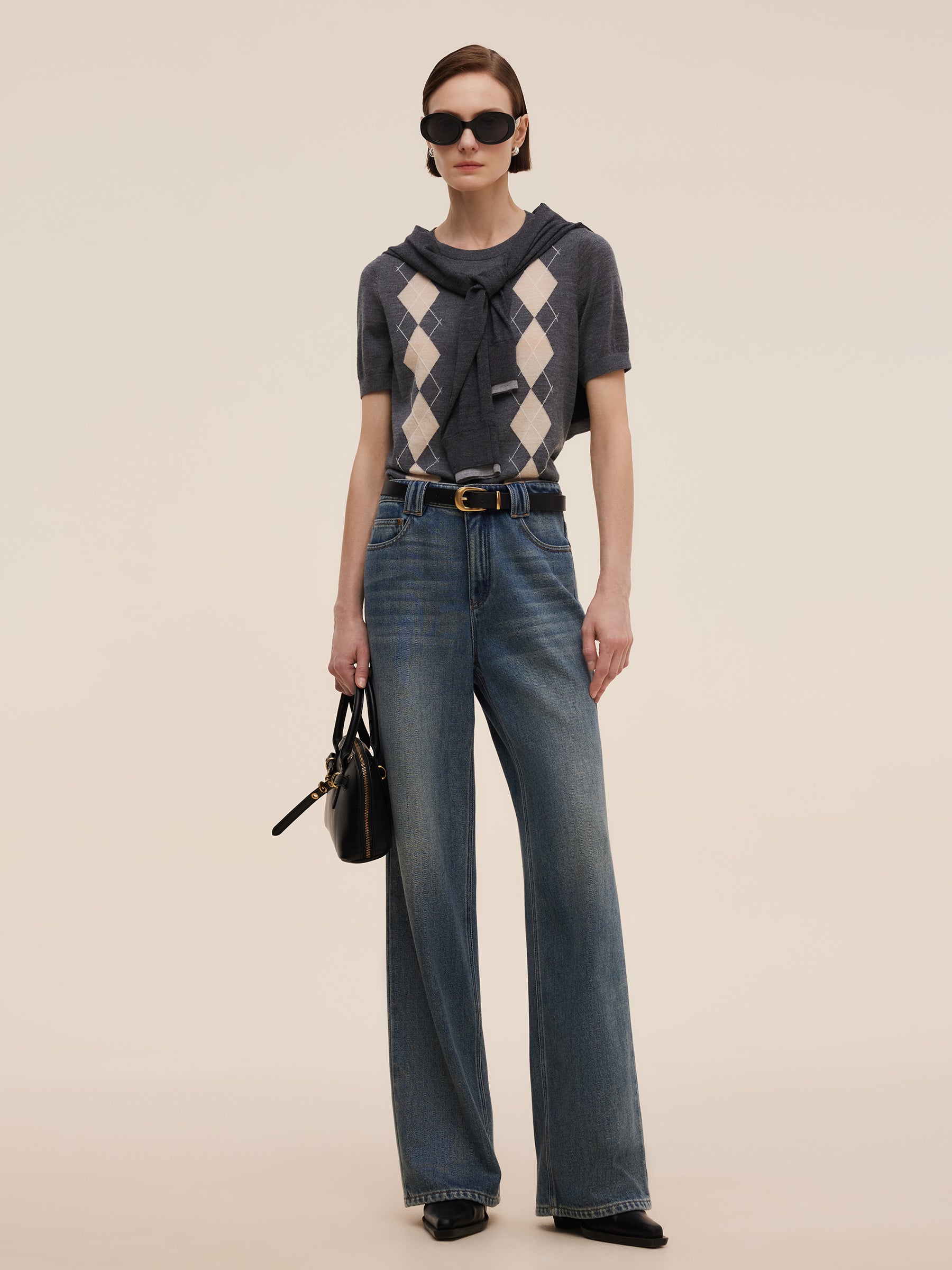 100% Cotton Denim Women Straight Leg Jeans GOELIA