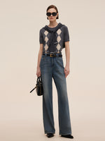 100% Cotton Denim Women Straight Leg Jeans GOELIA