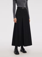 H-Line Pleated Women Skirt With Belt GOELIA
