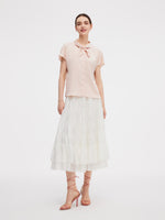 22MM Mulberry Silk Women Bow Tie Neck Shirt GOELIA