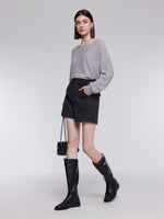 Stretch Twill Knit Women A-Line Shorts GOELIA