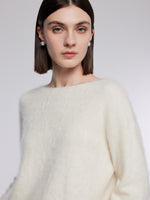 [Preview] 100% Brushed Wool Boat Neck Women Sweater GOELIA
