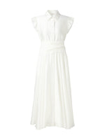 Tencel Blend Ruffle Cap Sleeve Women Maxi Dress GOELIA