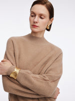 100% Wool Stitch Trim Women Sweater GOELIA