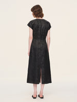 19MM Gambiered Canton Gauze Women Belted Maxi Dress With Scrunchie GOELIA