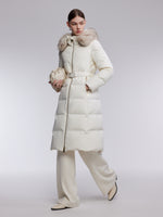 [Preview] Hooded Goose Down Belted Overcoat GOELIA