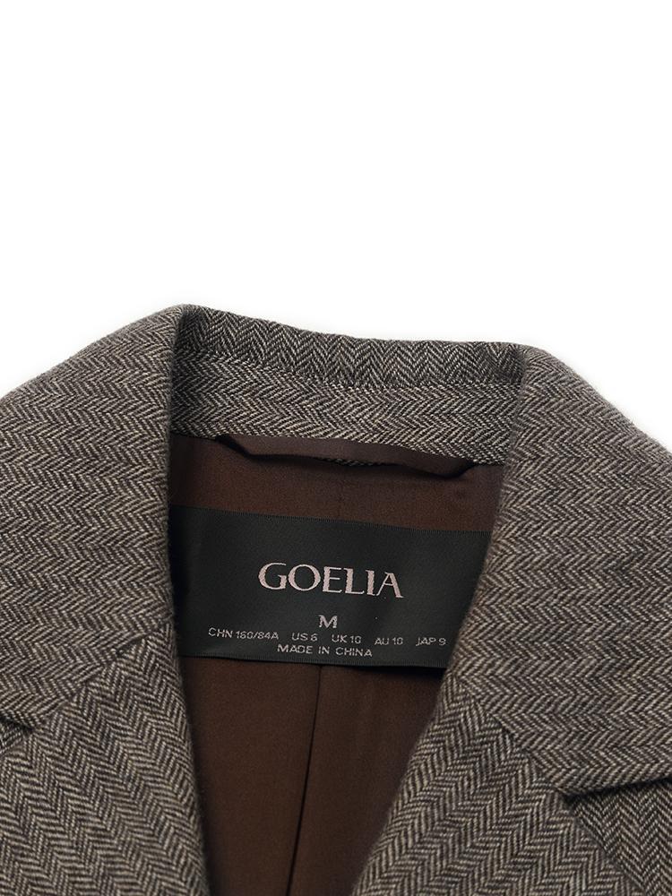 Washable Wool Notched Lapel Women Coat GOELIA