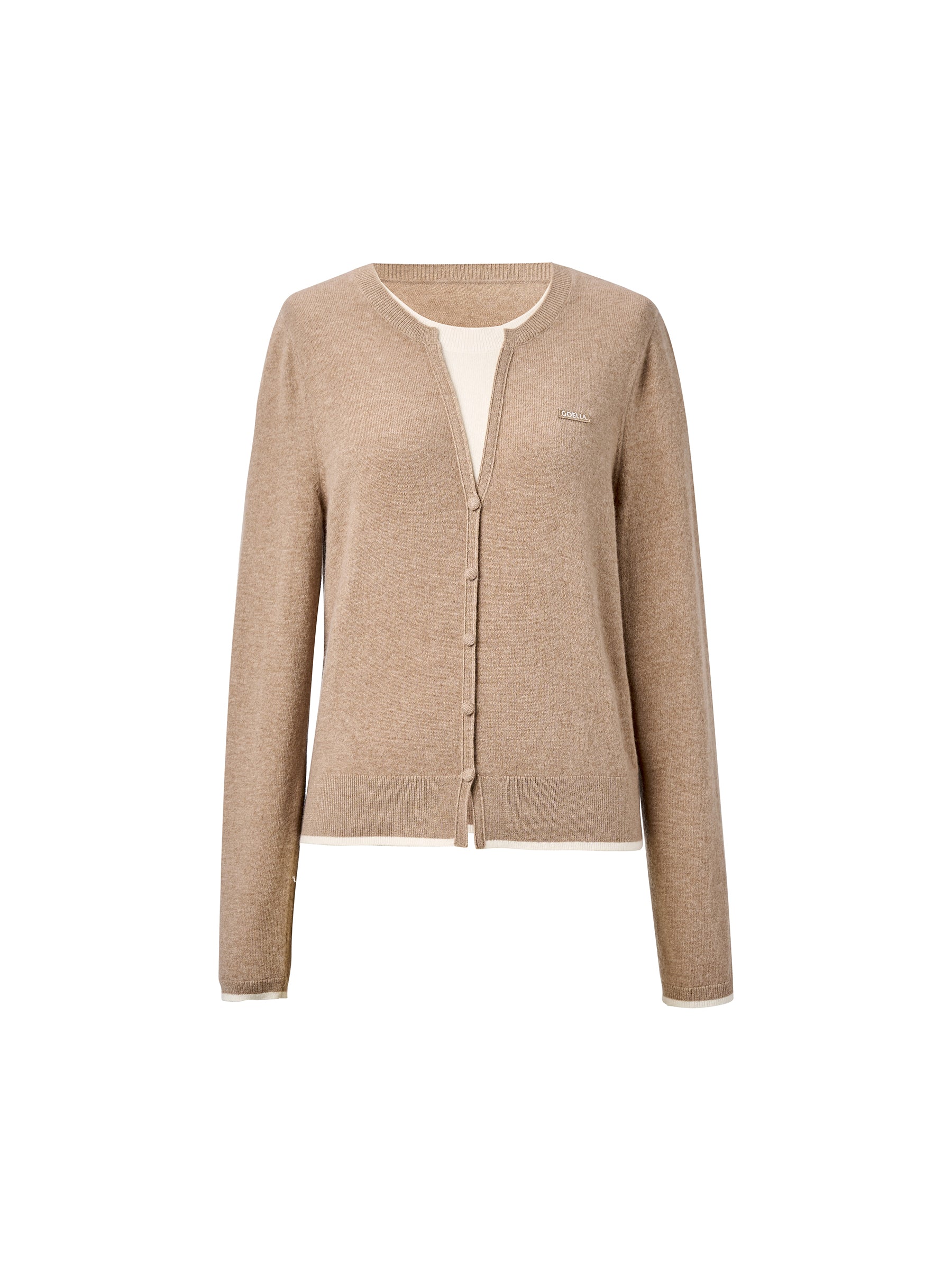 [Preview] 100% Wool Color Block Women Knit Top GOELIA