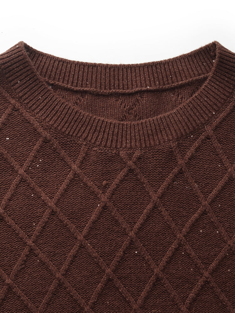 Wool Blend Sequins Women Sweater GOELIA