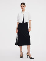 100% Cotton Shirt And Sleeveless Midi Dress Two-Piece Set GOELIA