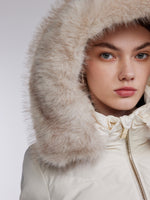 [Preview] Hooded Goose Down Belted Overcoat GOELIA