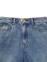 Cotton Denim Adjustable Waist Women Curved Jeans GOELIA