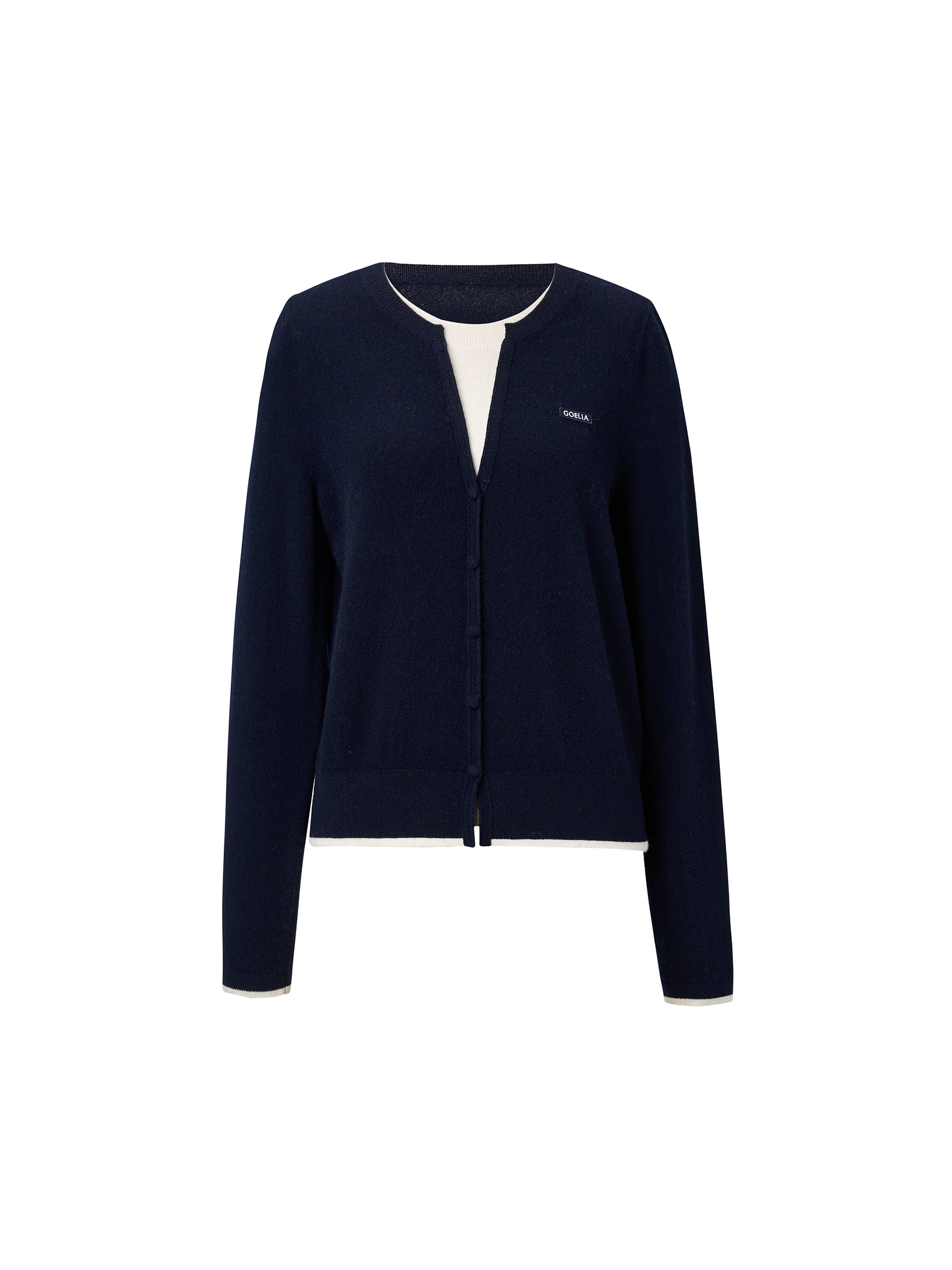 [Preview] 100% Wool Color Block Women Knit Top GOELIA