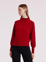 Pure Wool Mock Neck Women Sweater GOELIA