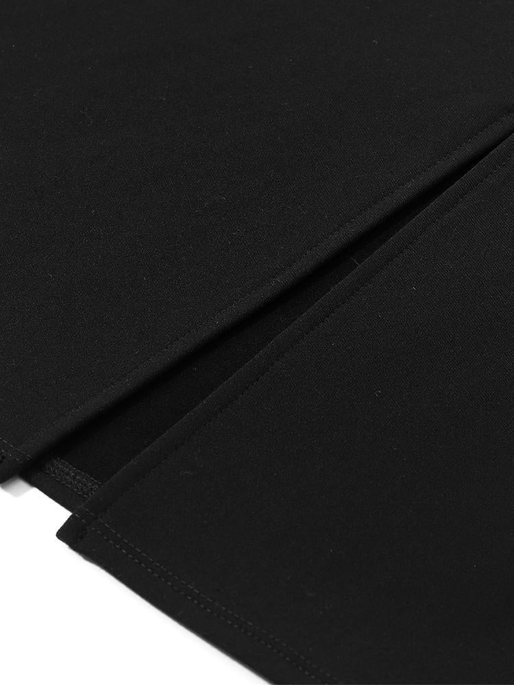 Black Stretchy Fleece Seamless Skirt GOELIA